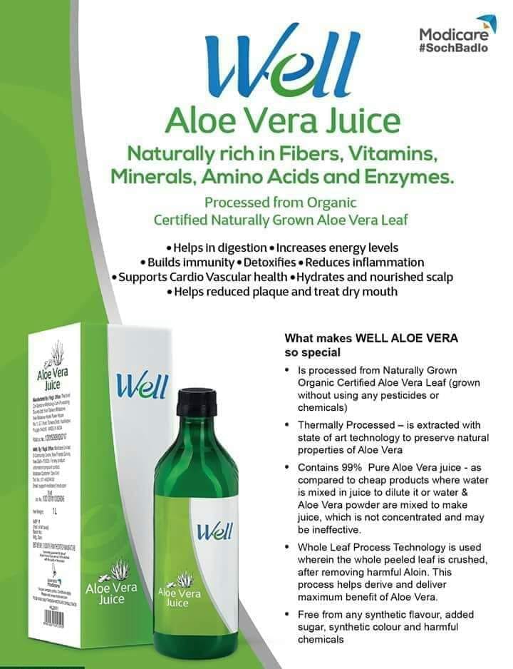 Modicare Well Aloe Vera Juice 1L Kaanish Lifesciences