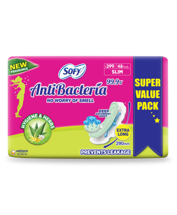 Sofy Anti Bacteria Extra Long Sanitary Pads - 48 Pieces