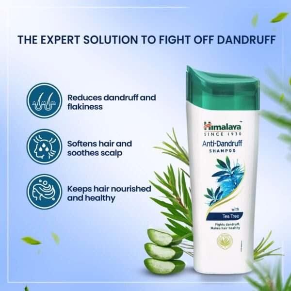 Himalaya Anti Dandruff Shampoo With Tea Tree Removes Dandruff & Soothes Sclap - Image 8