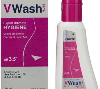 VWash Plus Expert Intimate Hygiene, With Tea Tree Oil, Liquid Wash Prevents Dryness, Itchiness And Irritation, Balances PH, Paraben Free – 20ml