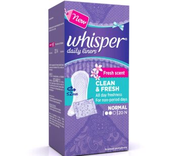 Whisper Clean and Fresh Daily Liners 20 Count Sanitary pads for women