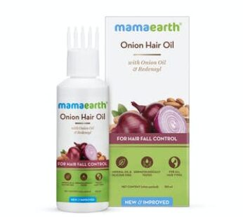 Mamaearth Onion Hair Oil for Hair Regrowth and Hair Fall Control with Redensyl, 150ml